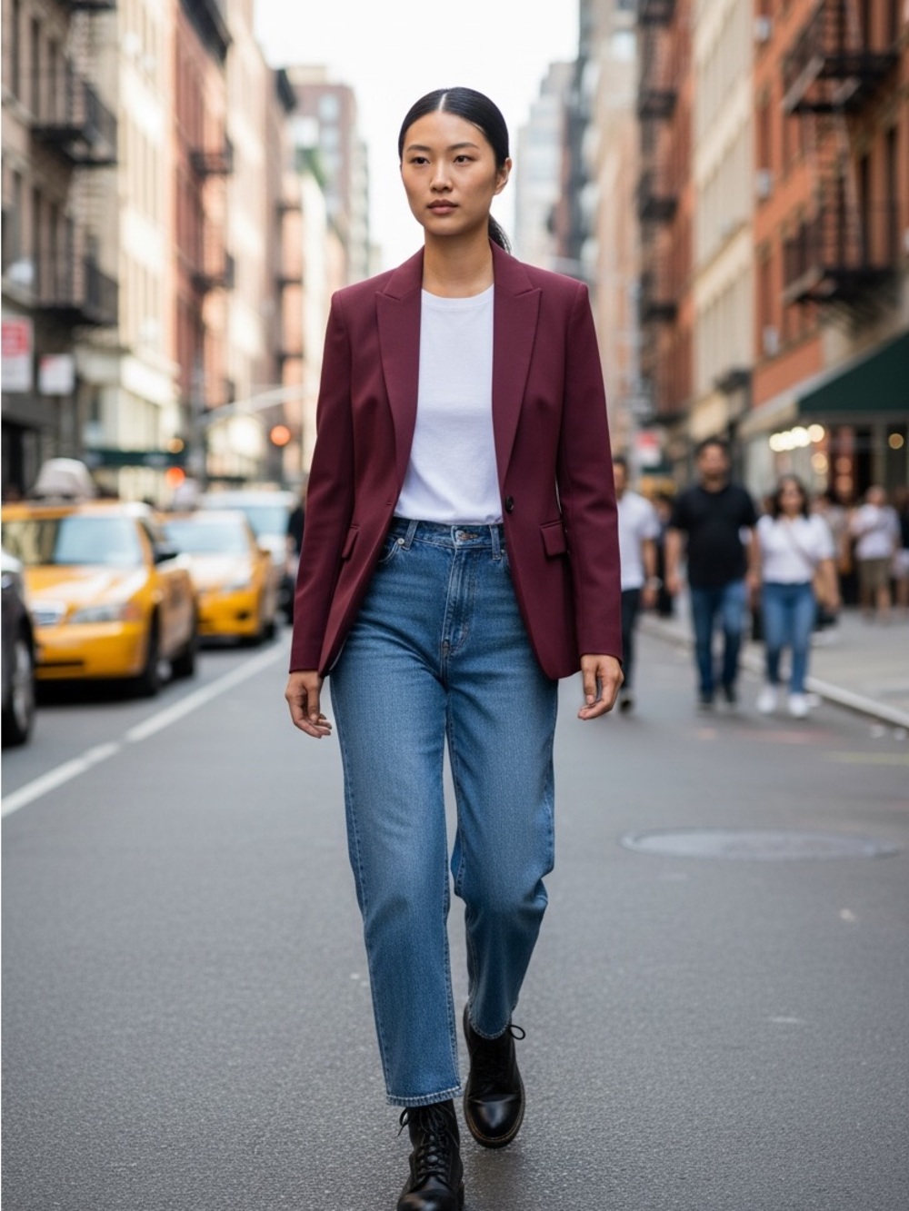 Banana Republic Burgundy Wine Single Button Blazer Size 10 *priced to sell* - Picture 2 of 5